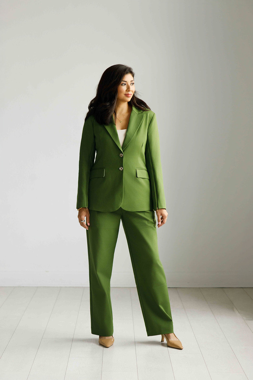 The Keynote | Olive Green Suit Set