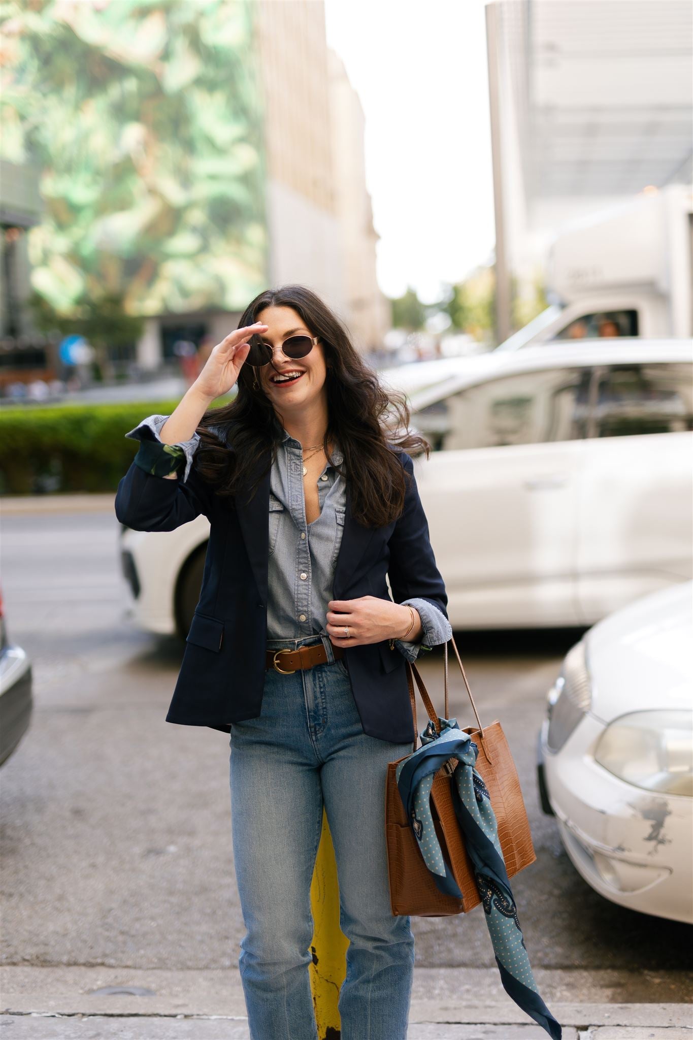 Navy Blue Women's Blazer Real Inside Pockets Women's Workwear