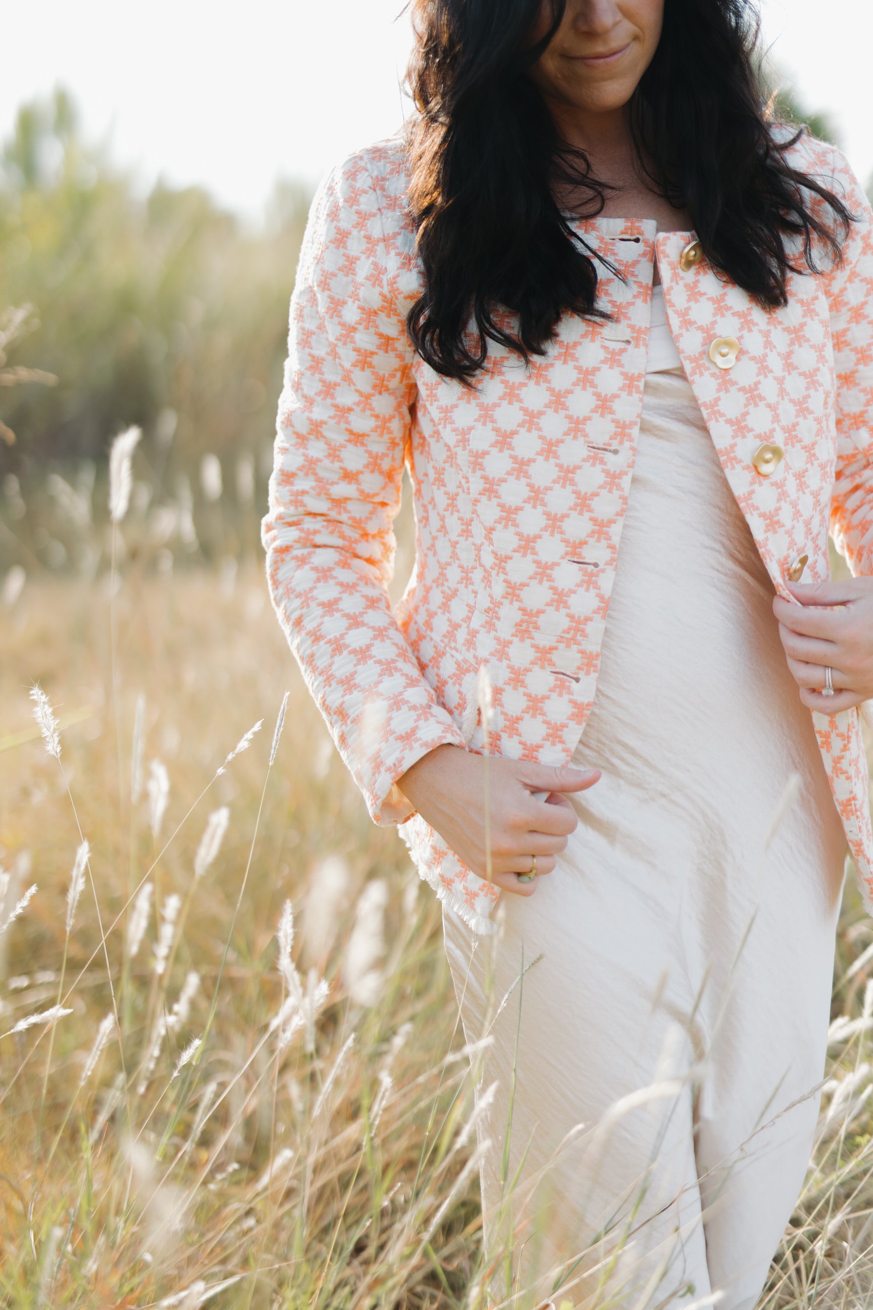 Women's Cotton Quilted Peplum Lady Jacket