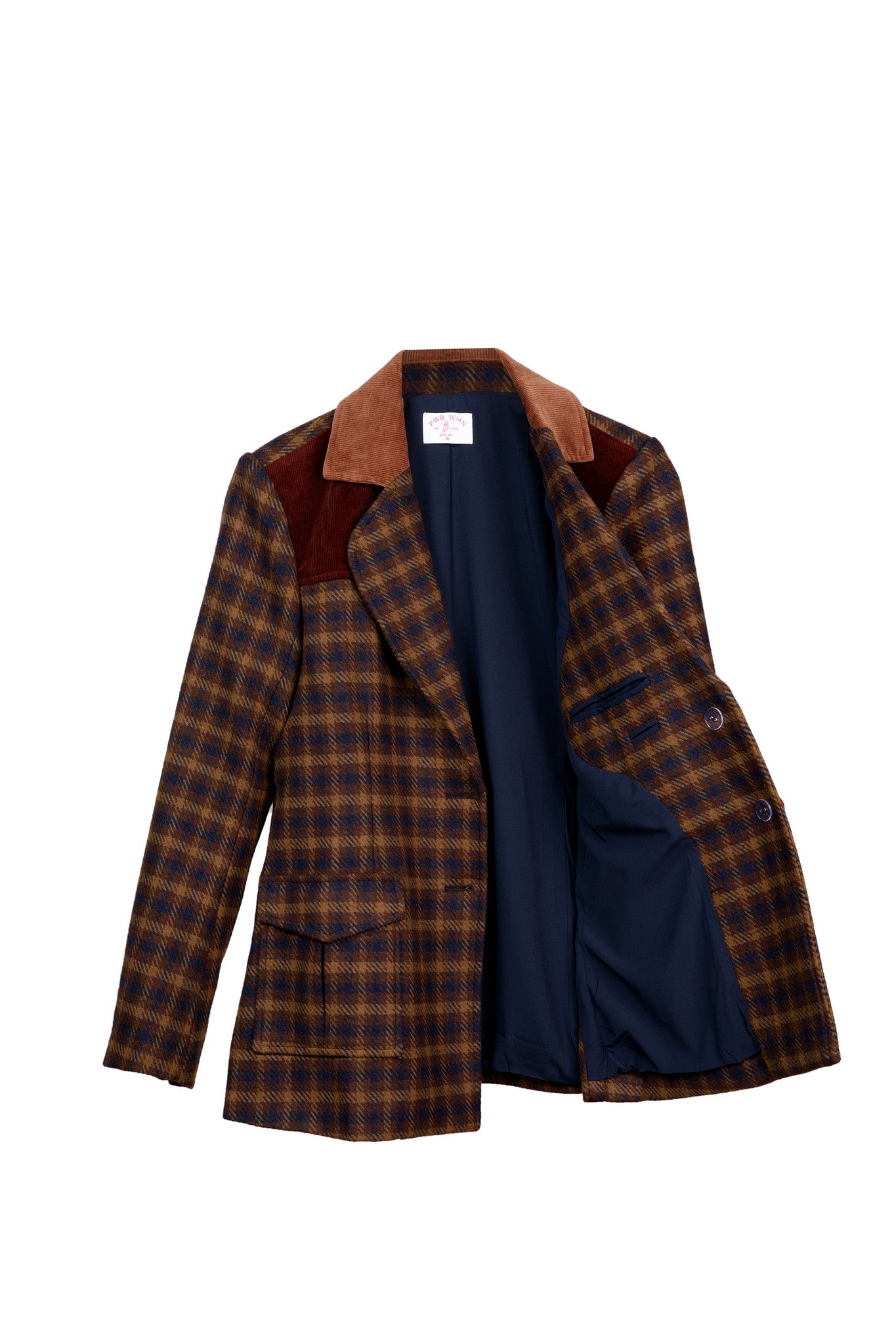 The Moonrise Queendom | Women's Plaid Blazer Coat - PWR WMN