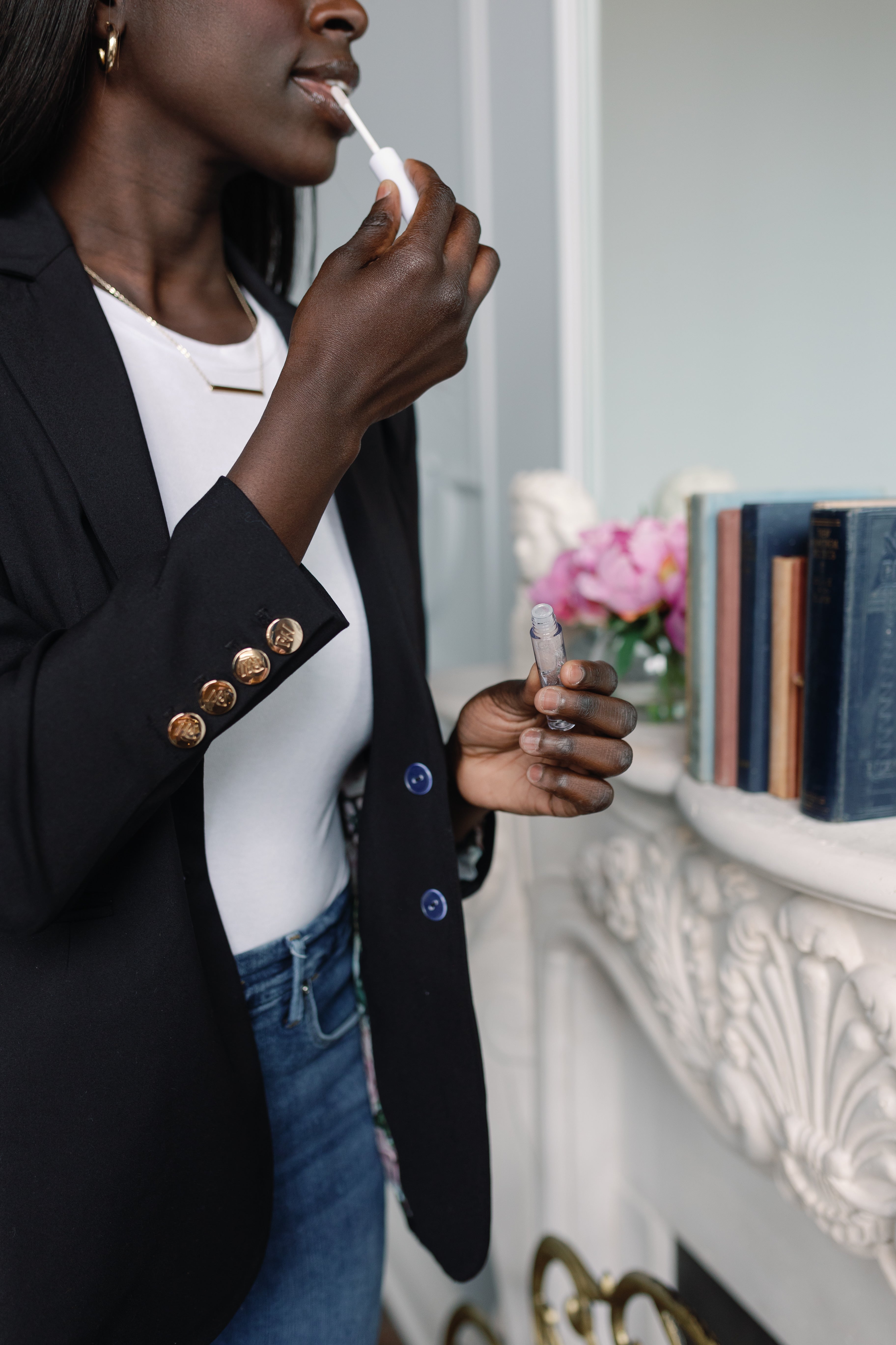 womens black oversized blazer suit jacket