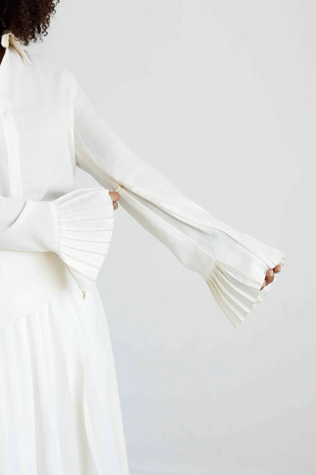 Desk to Dinner | White Linen Blouse