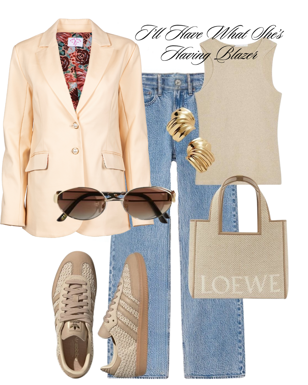 La veste de costume blazer crème Boyfriend PWR WMN « J'aurai ce qu'elle a »