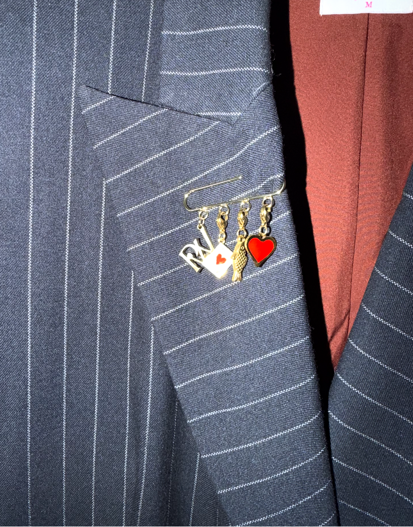 PWR WMN Charm Paper Clip Brooch