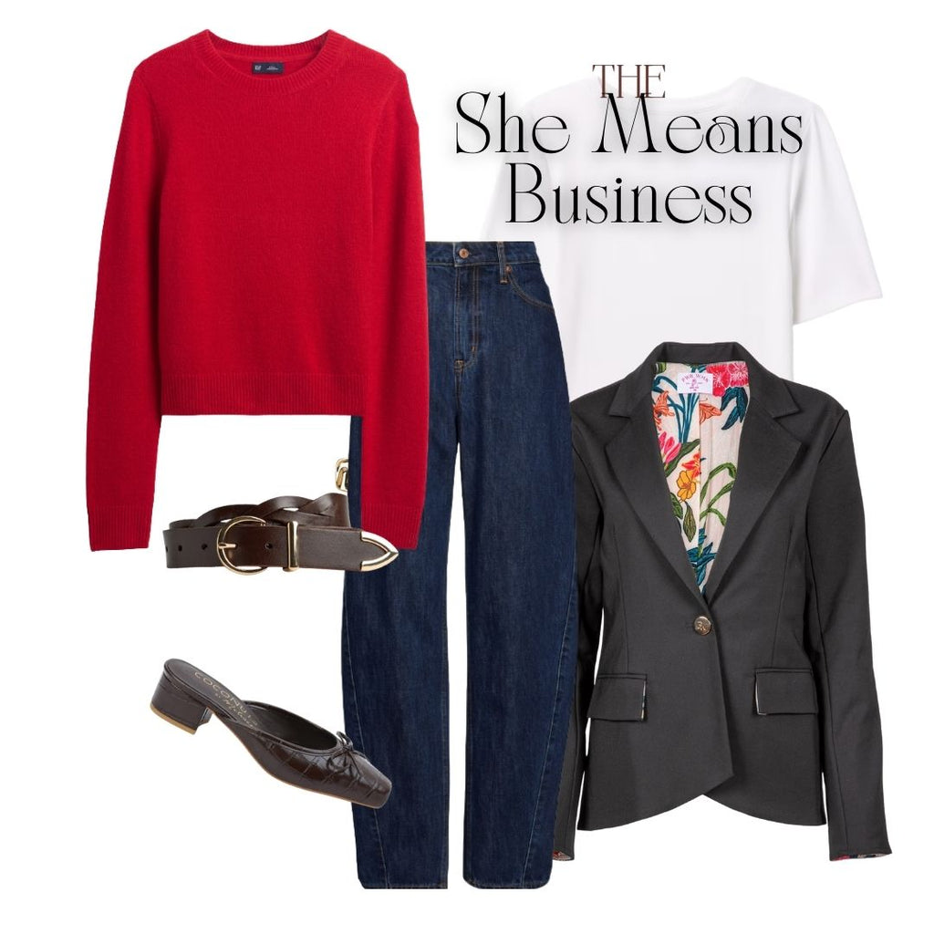 She Means Business | Women's Black Blazer Suit Jacket