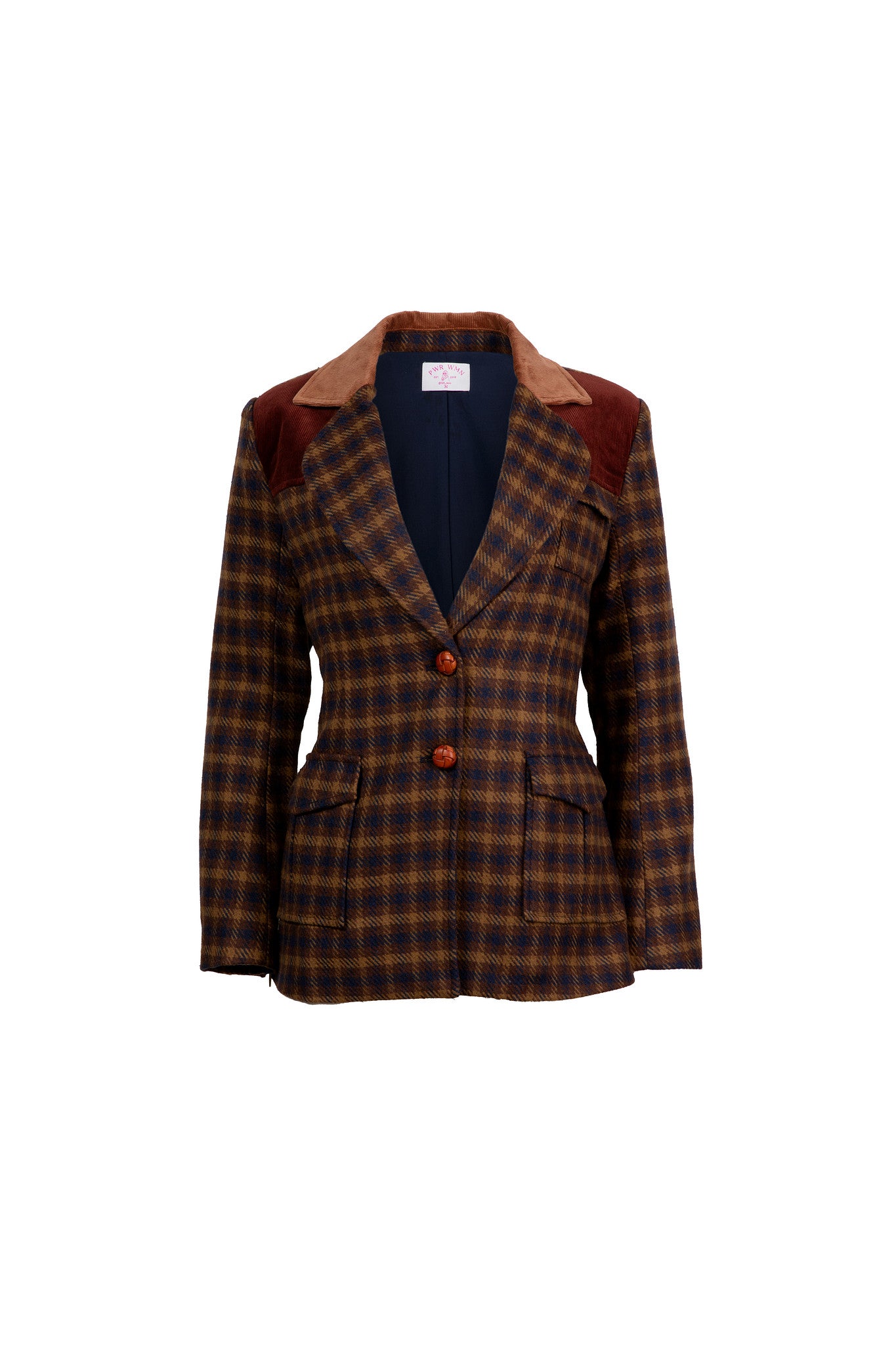 The Moonrise Queendom | Women's Plaid Blazer Coat - PWR WMN