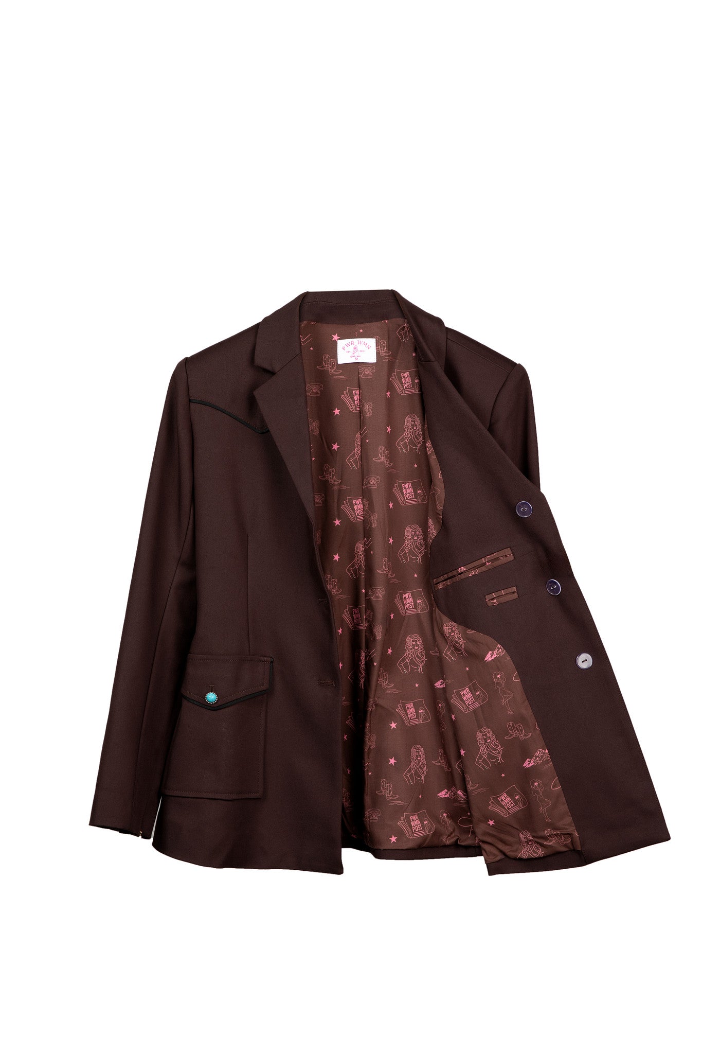 The Dolly | Women's Western Brown Blazer - PWR WMN