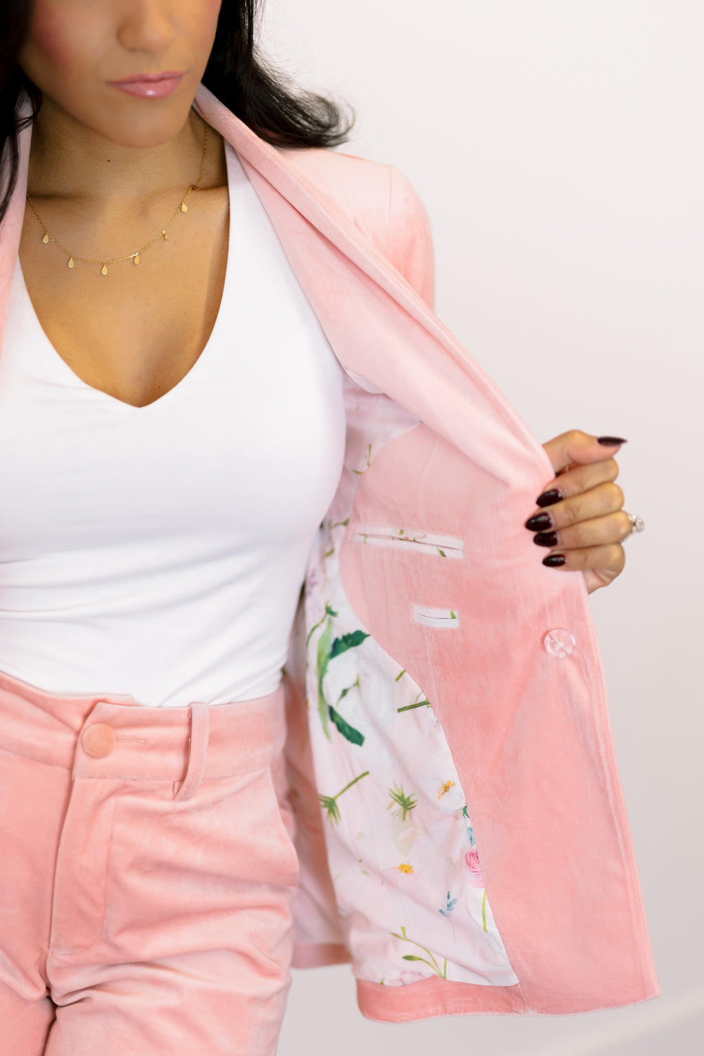 womens pink velvet lounge set, womens pink velvet blazer set, womens velvet suit, womens pink velvet blazer, womens velvet pants