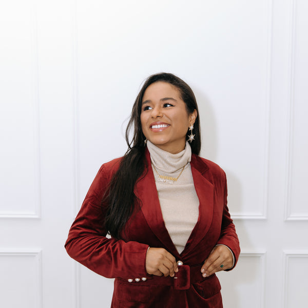 The So Scarlet it Was Maroon Burgundy Velvet Women s Blazer PWR WMN