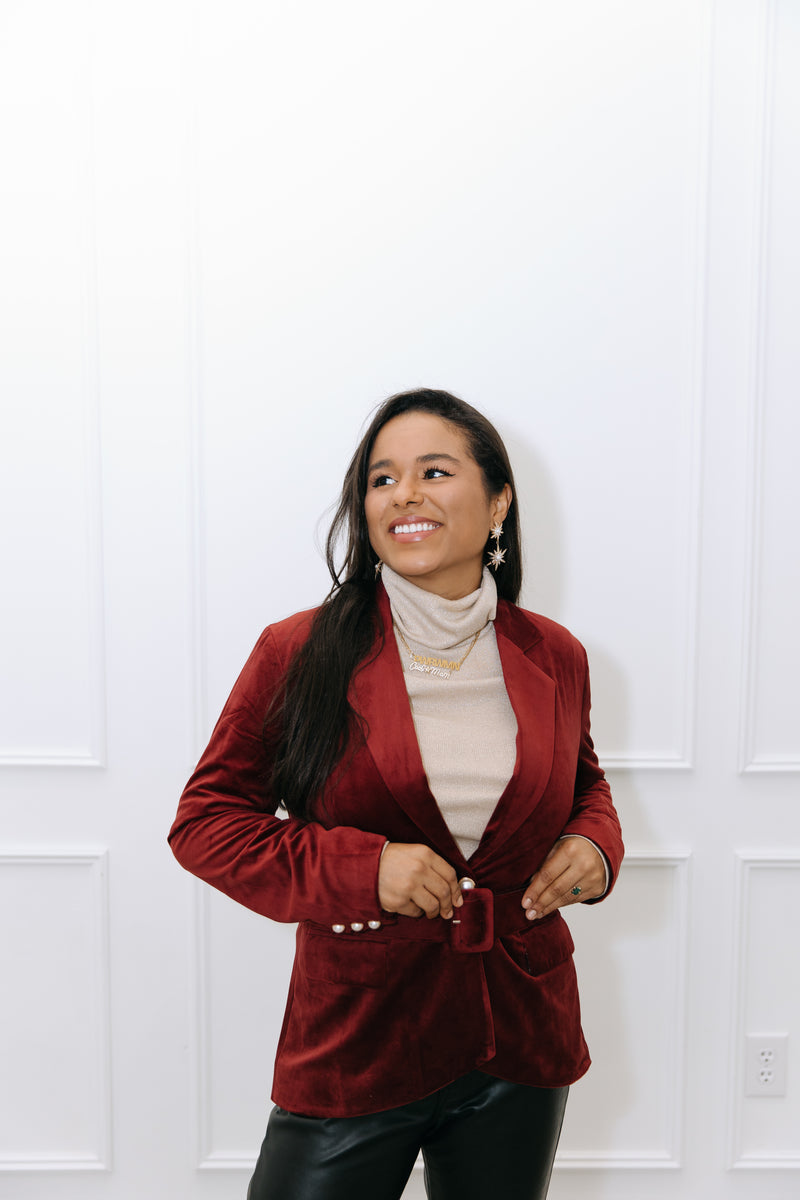 women's velvet blazer, women's velvet jacket, women's burgundy velvet jacket