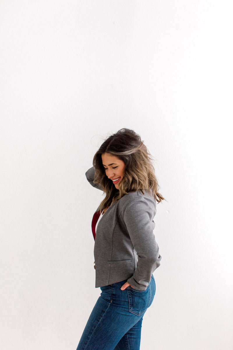 reversible maroon and grey blazer 