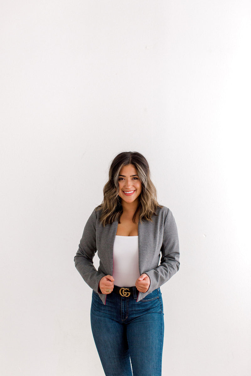 reversible maroon and grey blazer 