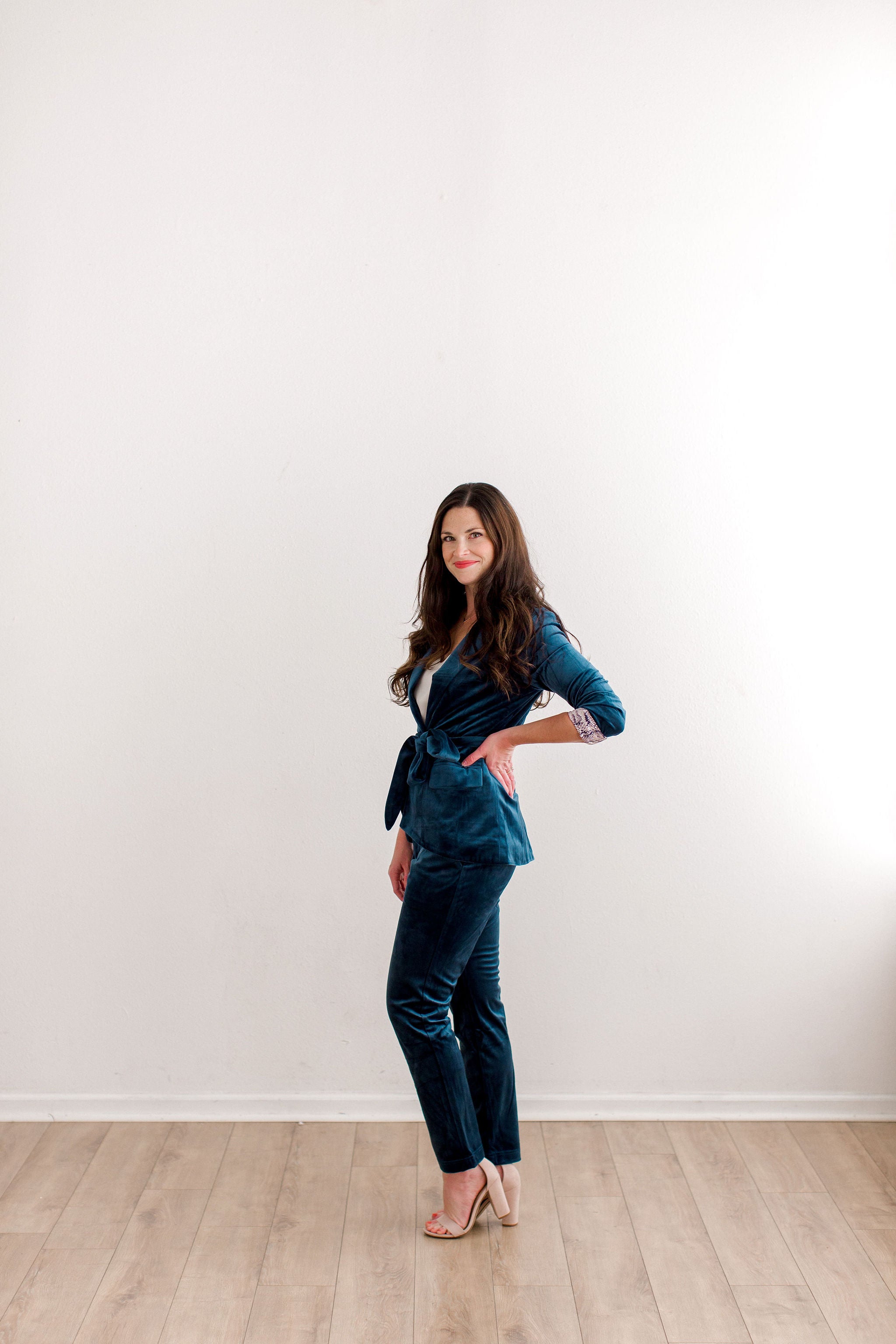 blue velvet womens blazer