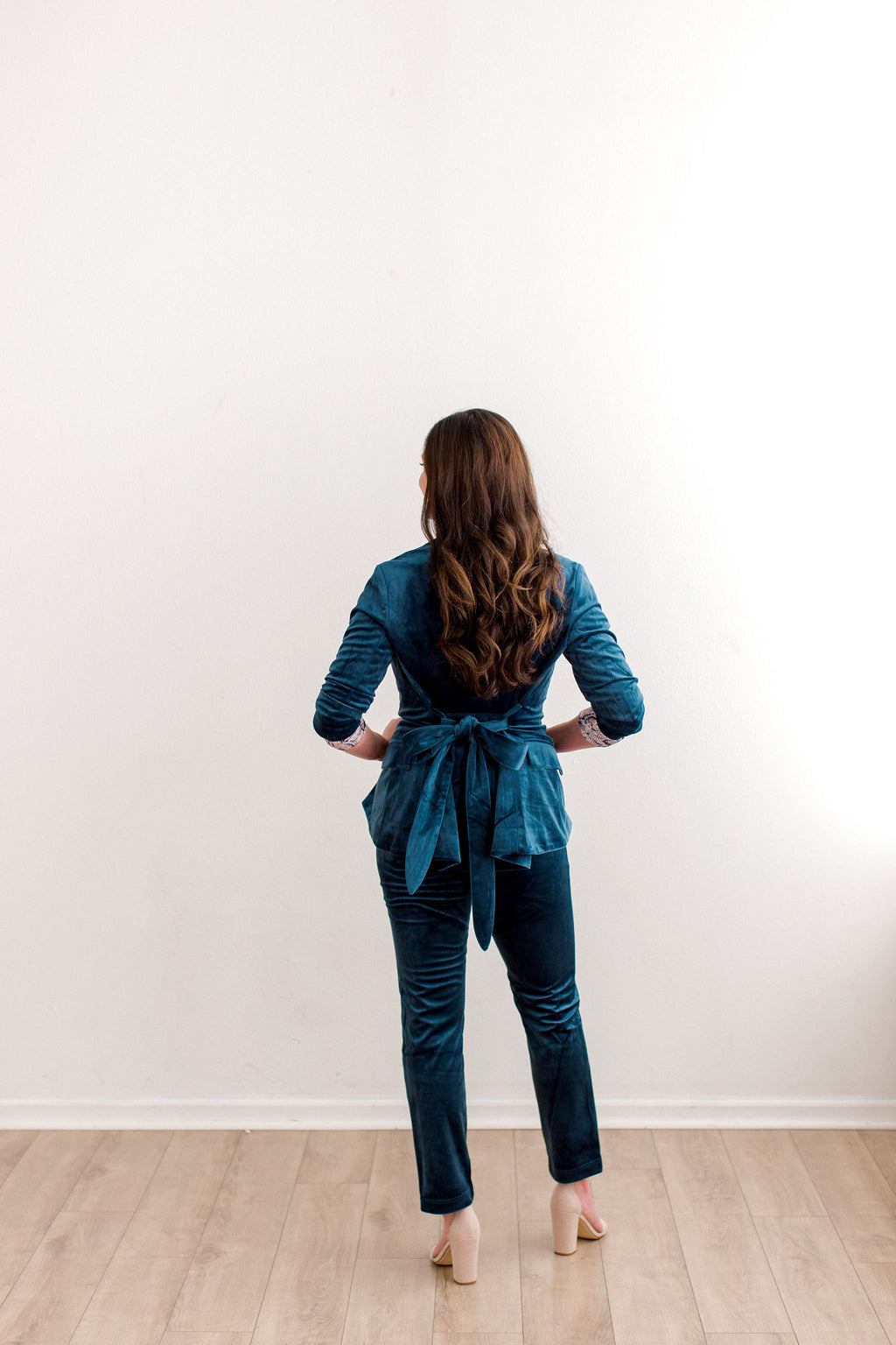 blue velvet womens blazer