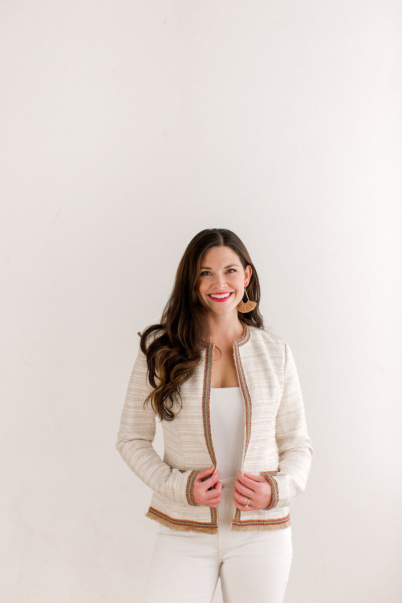 womens tweed jacket, womens tweed blazer with pockets