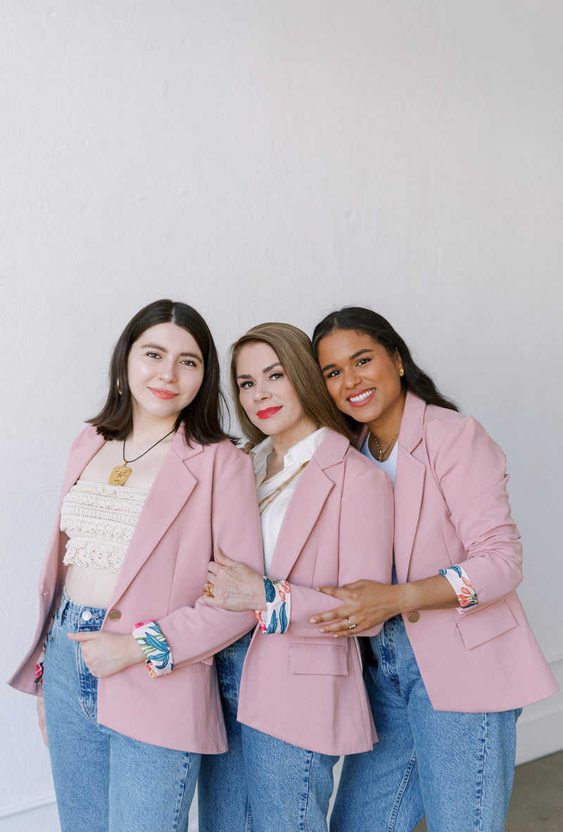 womens blush blazer with pockets, mothers day outfit, pink blazer