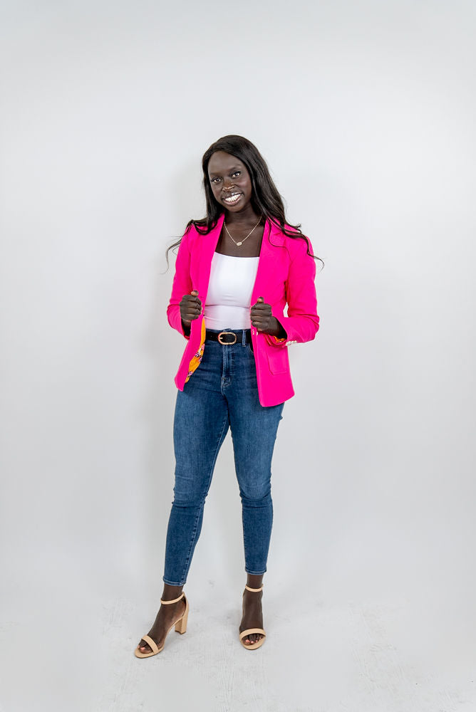 WOMEN'S PINK OVERSIZED BLAZER