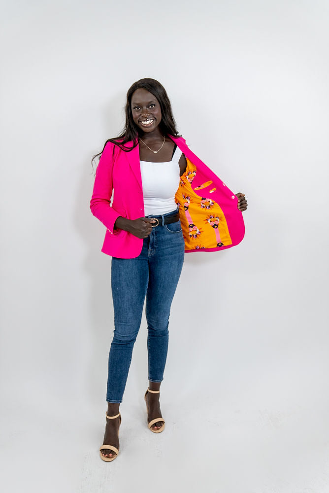 WOMEN'S PINK OVERSIZED BLAZER