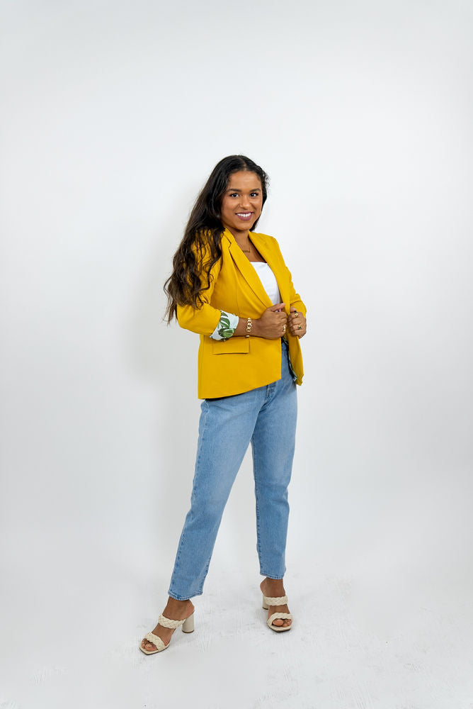 WOMEN'S YELLOW BLAZER