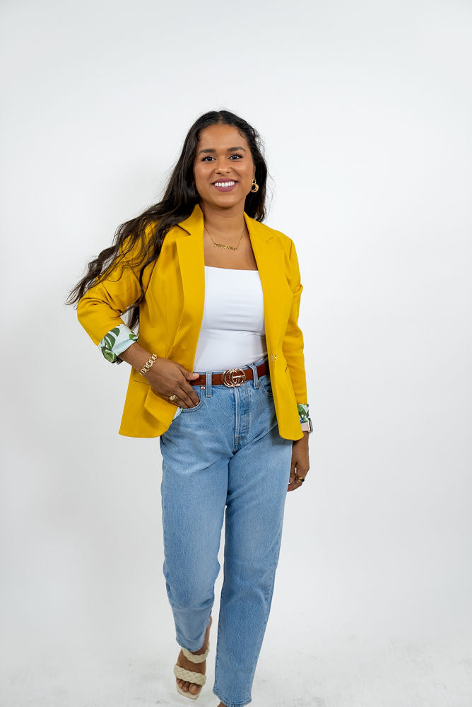 WOMEN'S YELLOW BLAZER