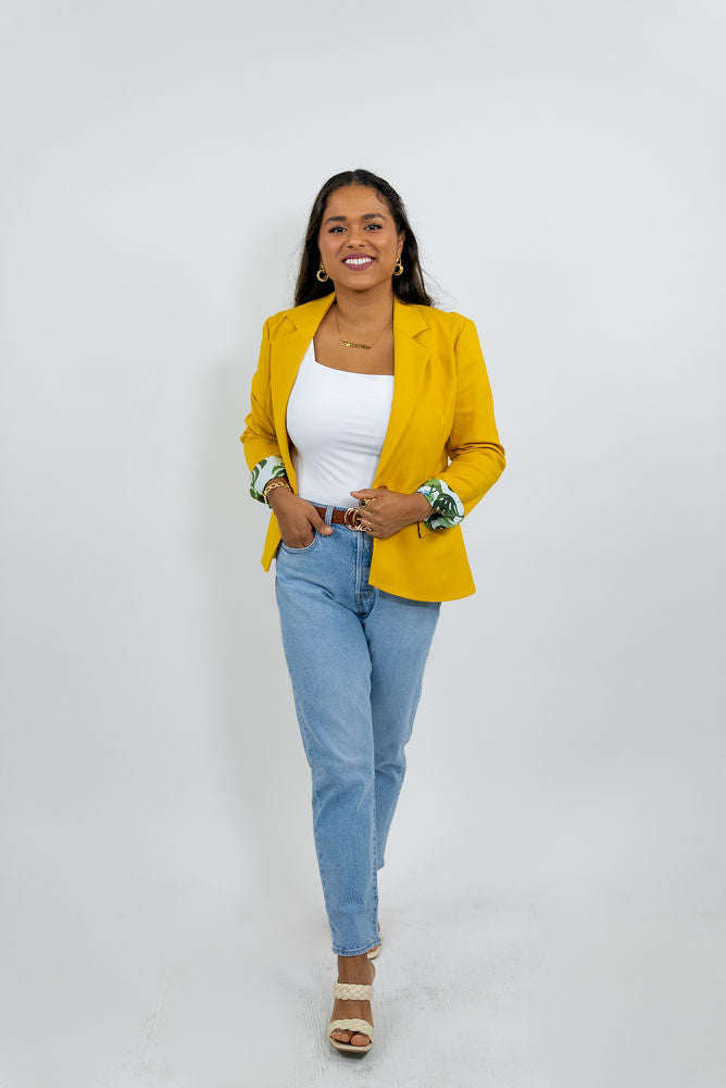 WOMEN'S YELLOW BLAZER